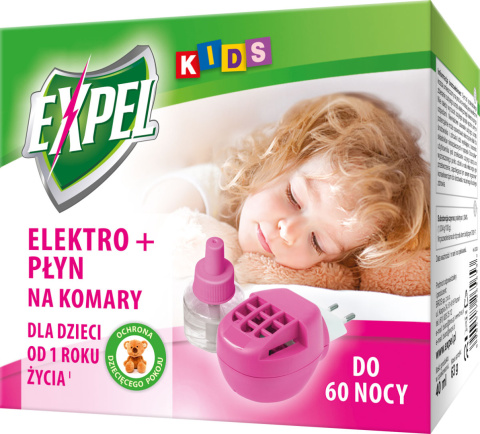 EXPEL Kids - elektro + płyn na komary 60 nocy