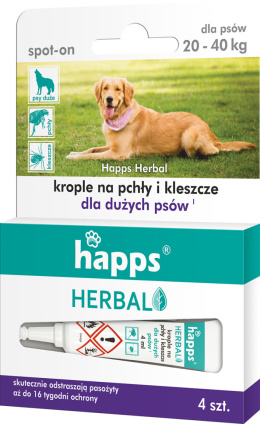 HAPPS Herbal - krople na pchły i kleszcze dla dużych psów 20-40kg